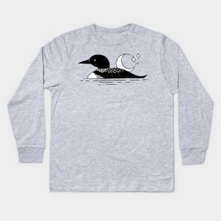 Loon Silhouette Tattoo Kids Long Sleeve T-Shirt